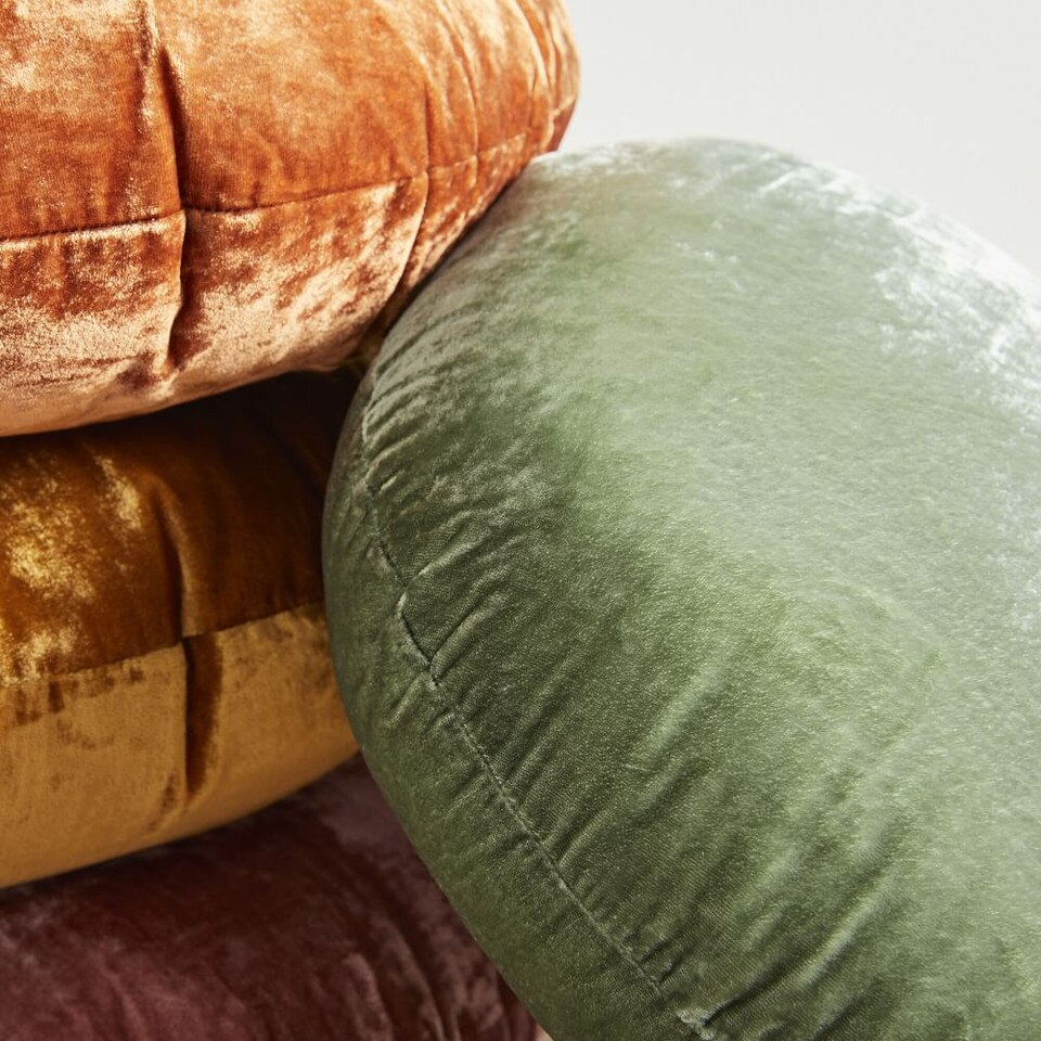 Round Lush Velvet Cushions West Elm UK